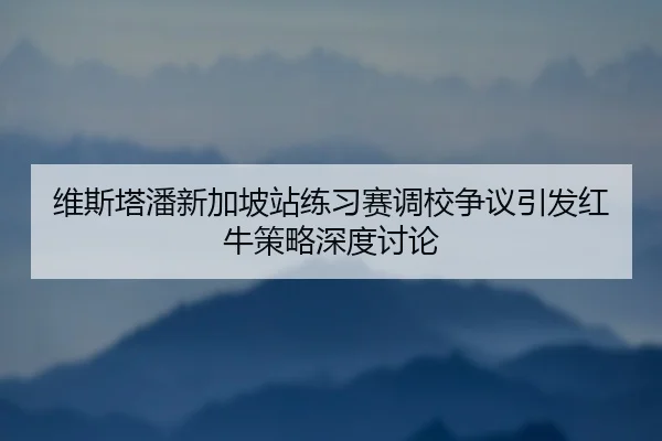 维斯塔潘新加坡站练习赛调校争议引发红牛策略深度讨论